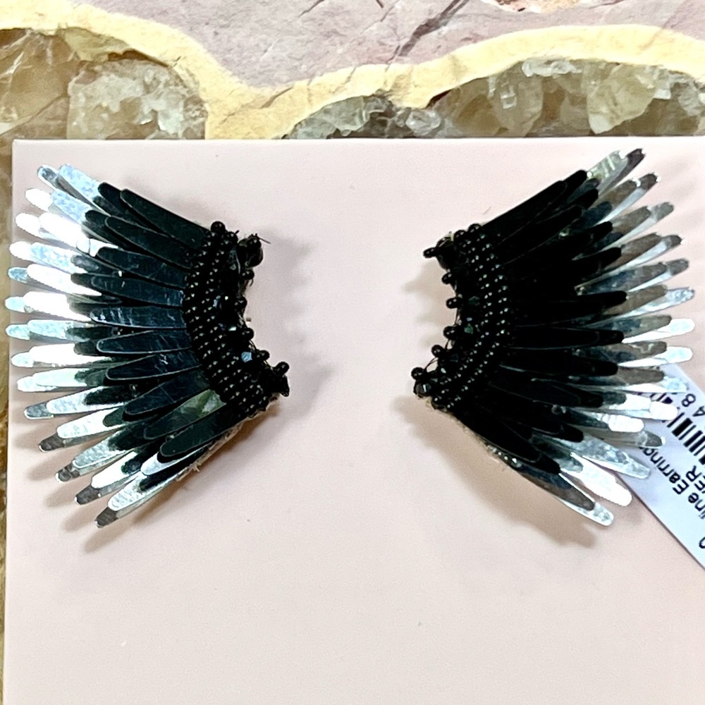 NWT Mignonne Gavigan Mini Madeline Earrings Black Silver - Picture 7 of 16